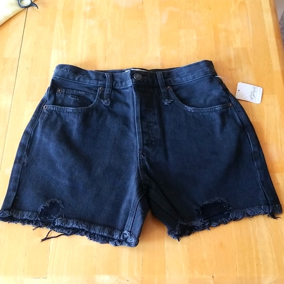 Free People Makai Cutoff Jean Shorts, Washed Black, 26 - Picture 5 of 16